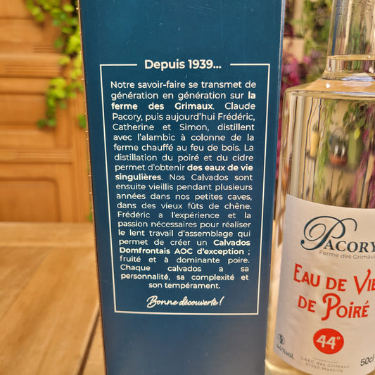 PROMO- Eau de vie de Poiré- Pacory - 50cl